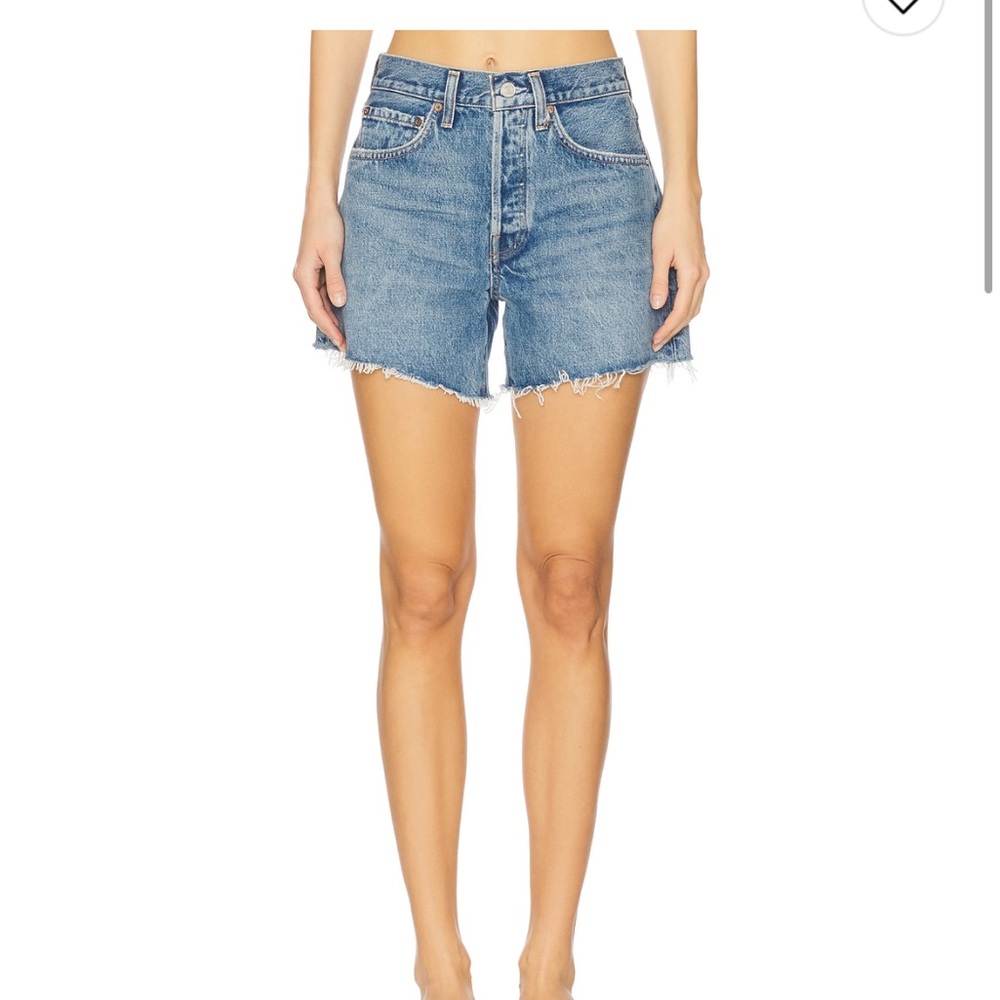 Agolde Parker Long Women's Blue Denim Shorts